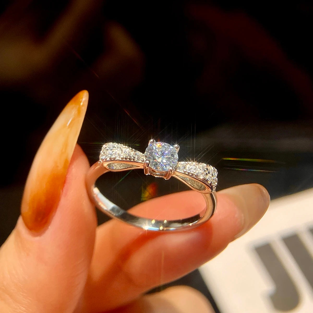 Luxury Moissanite 0.5 CT sterling silver 925 ring size 5, 6, 7